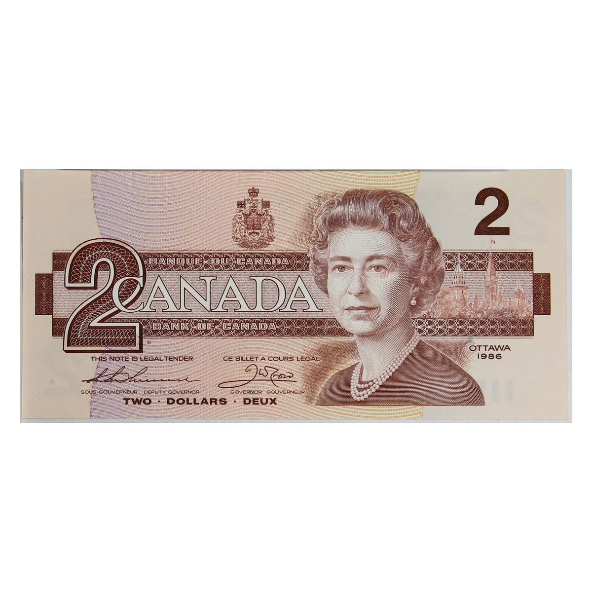 BC-55b 1986 Canada $2 Thiessen-Crow, BRC, Choice Uncirculated (CUNC63)