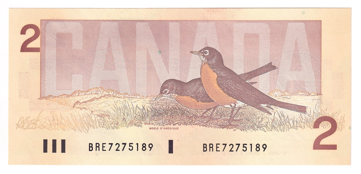 BC-55b 1986 Canada $2 Thiessen-Crow, BRE, Choice Uncirculated (CUNC63)