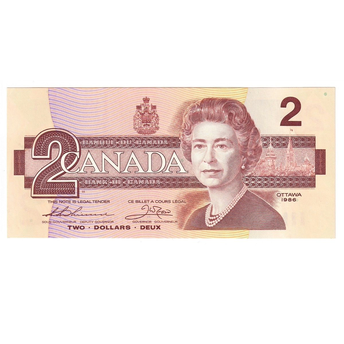 BC-55b 1986 Canada $2 Thiessen-Crow, BRS, Uncirculated (MS60)