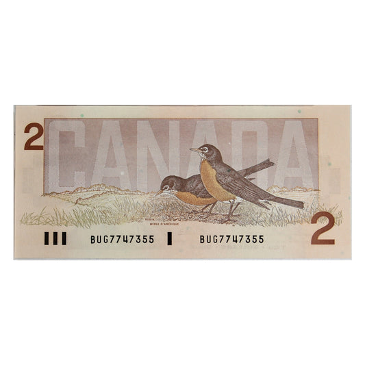 BC-55b 1986 Canada $2 Thiessen-Crow, BUG, Uncirculated (UNC60)