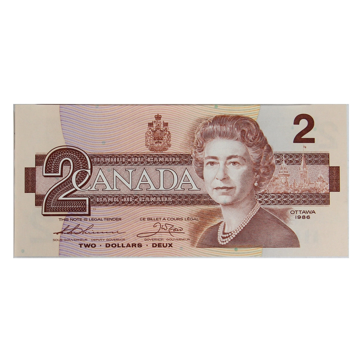 BC-55b 1986 Canada $2 Thiessen-Crow, BUG, Uncirculated (MS60)