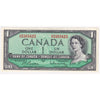 BC-37b-i 1954 Canada $1 Beattie-Rasminsky, C/Z, Extra Fine (EF40)