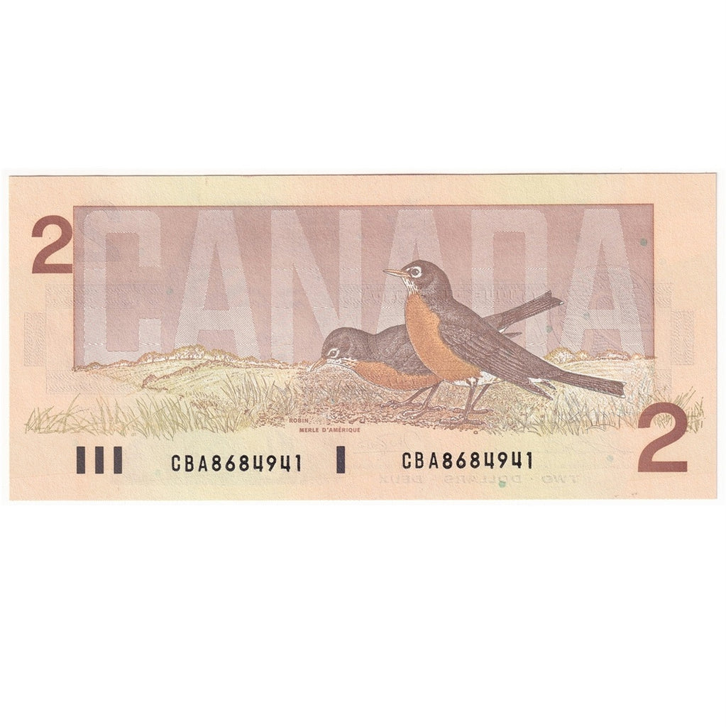 BC-55b 1986 Canada $2 Thiessen-Crow, CbA, Choice Uncirculated (CUNC63)