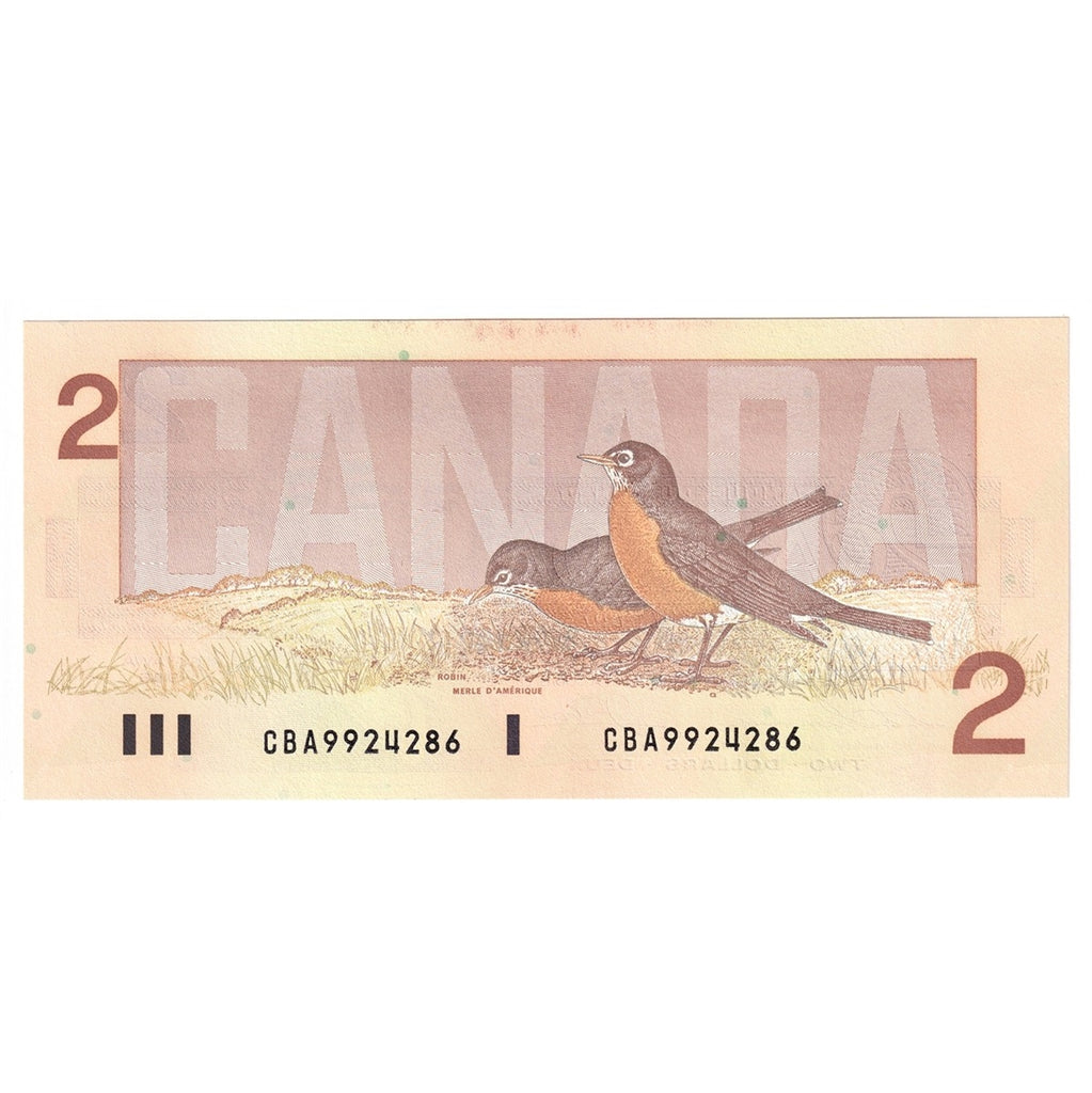 BC-55b 1986 Canada $2 Thiessen-Crow, CBA, Uncirculated (MS60)