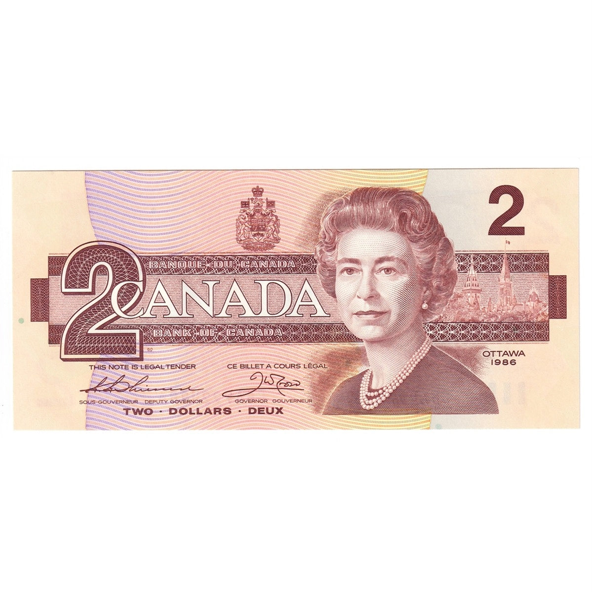 BC-55b 1986 Canada $2 Thiessen-Crow, CBA, Uncirculated (MS60)