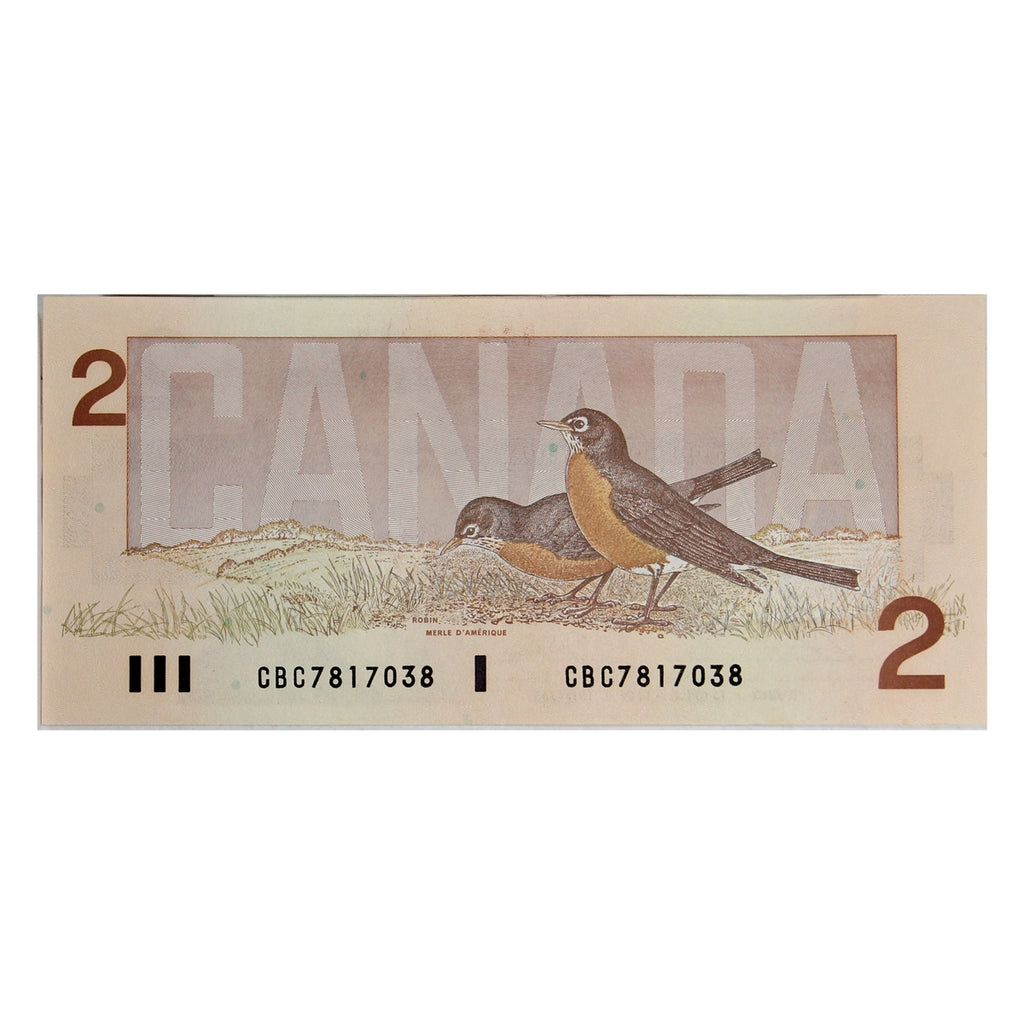 BC-55b 1986 Canada $2 Thiessen-Crow, CBC, Uncirculated (MS60)