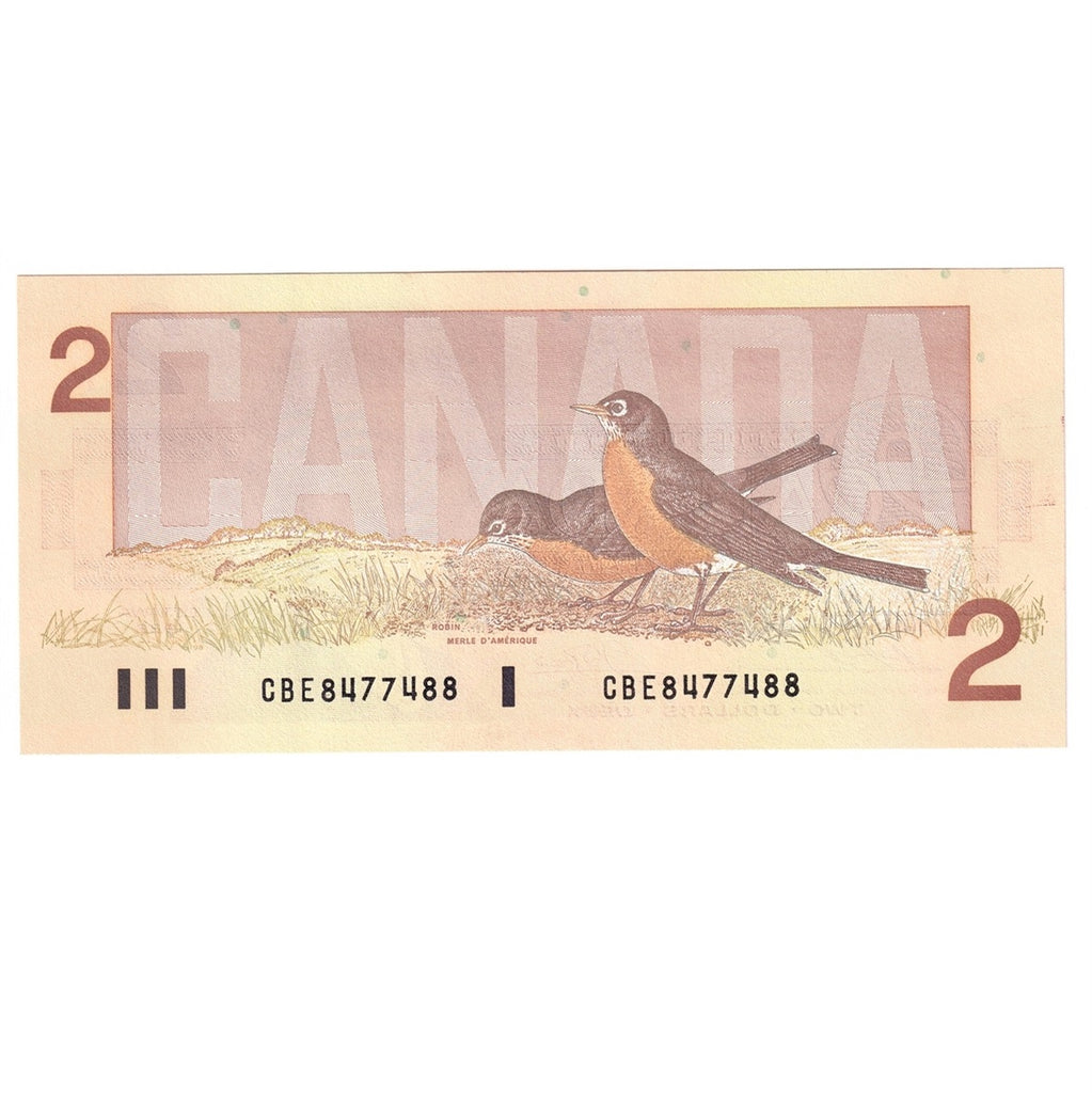 BC-55b 1986 Canada $2 Thiessen-Crow, CBE, Choice Uncirculated (CUNC63)