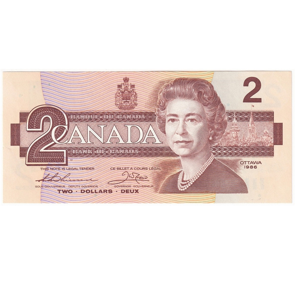 BC-55b 1986 Canada $2 Thiessen-Crow, CBG, Uncirculated (MS60)