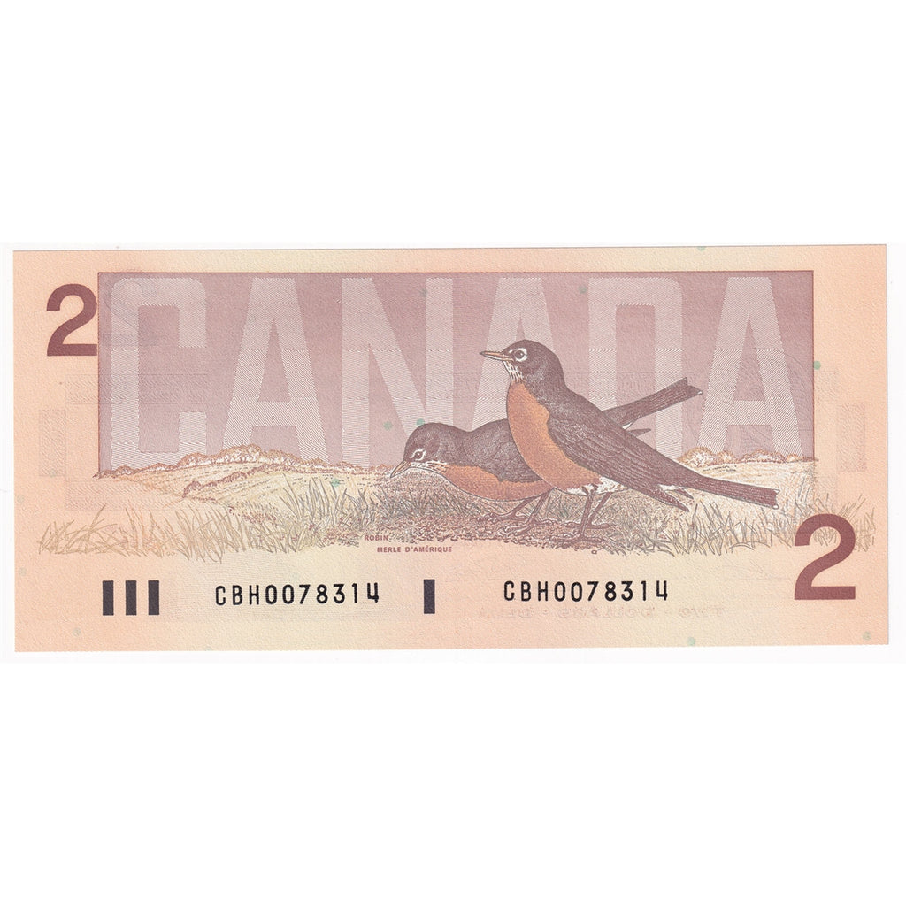 BC-55b 1986 Canada $2 Thiessen-Crow, CBH, AU-UNC (AU55)