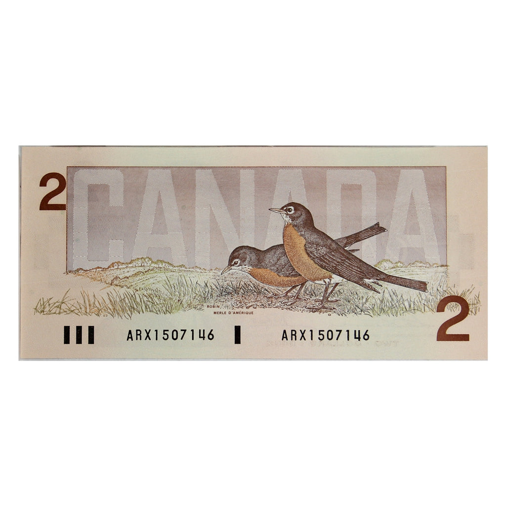 BC-55bA 1986 Canada $2 Thiessen-Crow, ARX Above 1.4M, AU-UNC (AU55)