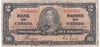 BC-22c 1937 Canada $2 Coyne-Towers, B/R, Circ