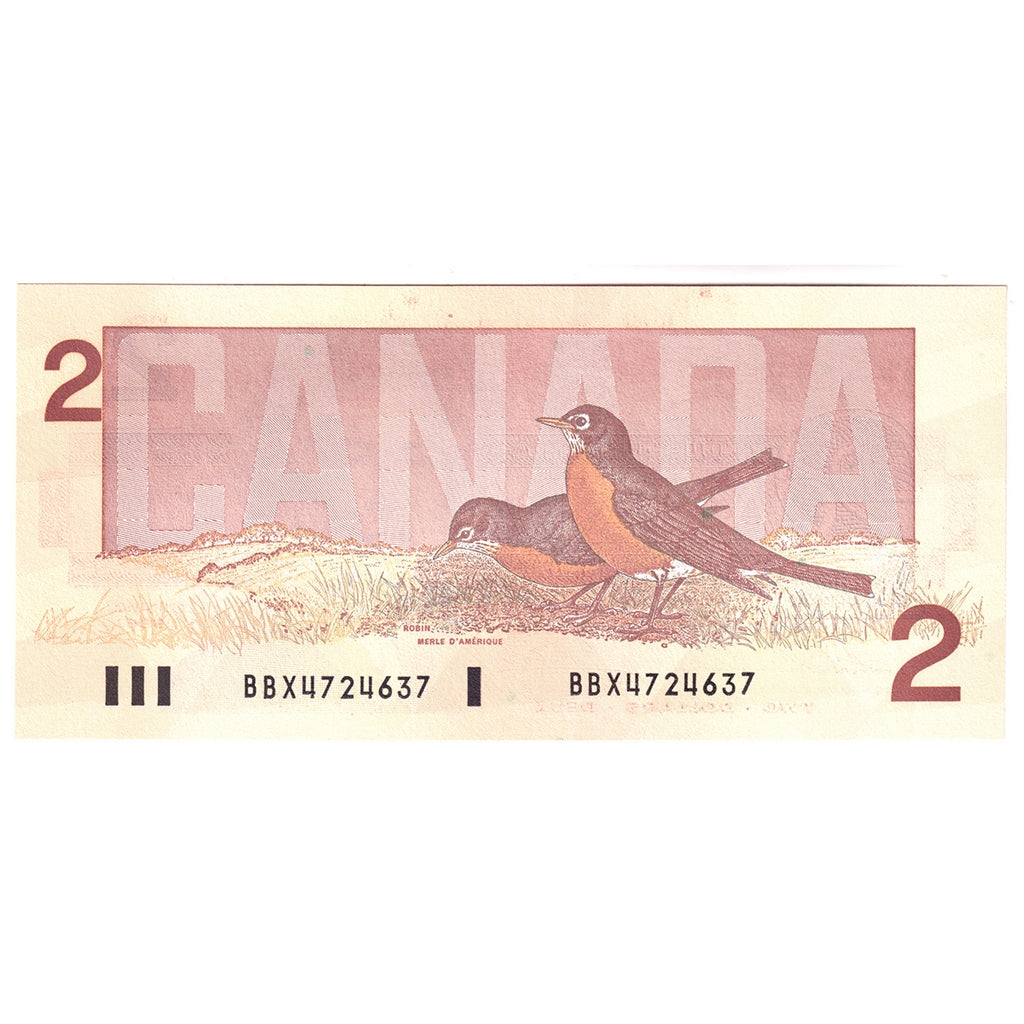 BC-55bA 1986 Canada $2 Thiessen-Crow, Small BBX, Choice Uncirculated (CUNC63)