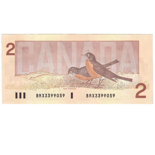 BC-55bA 1986 Canada $2 Thiessen-Crow, BRX, AU-UNC (AU55)