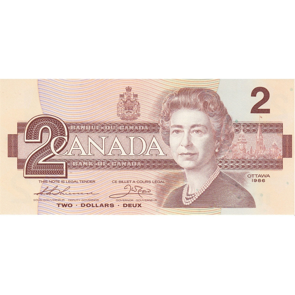 BC-55BA-i 1986 Canada $2 Thiessen-Crow, EBX, Uncirculated (MS60)