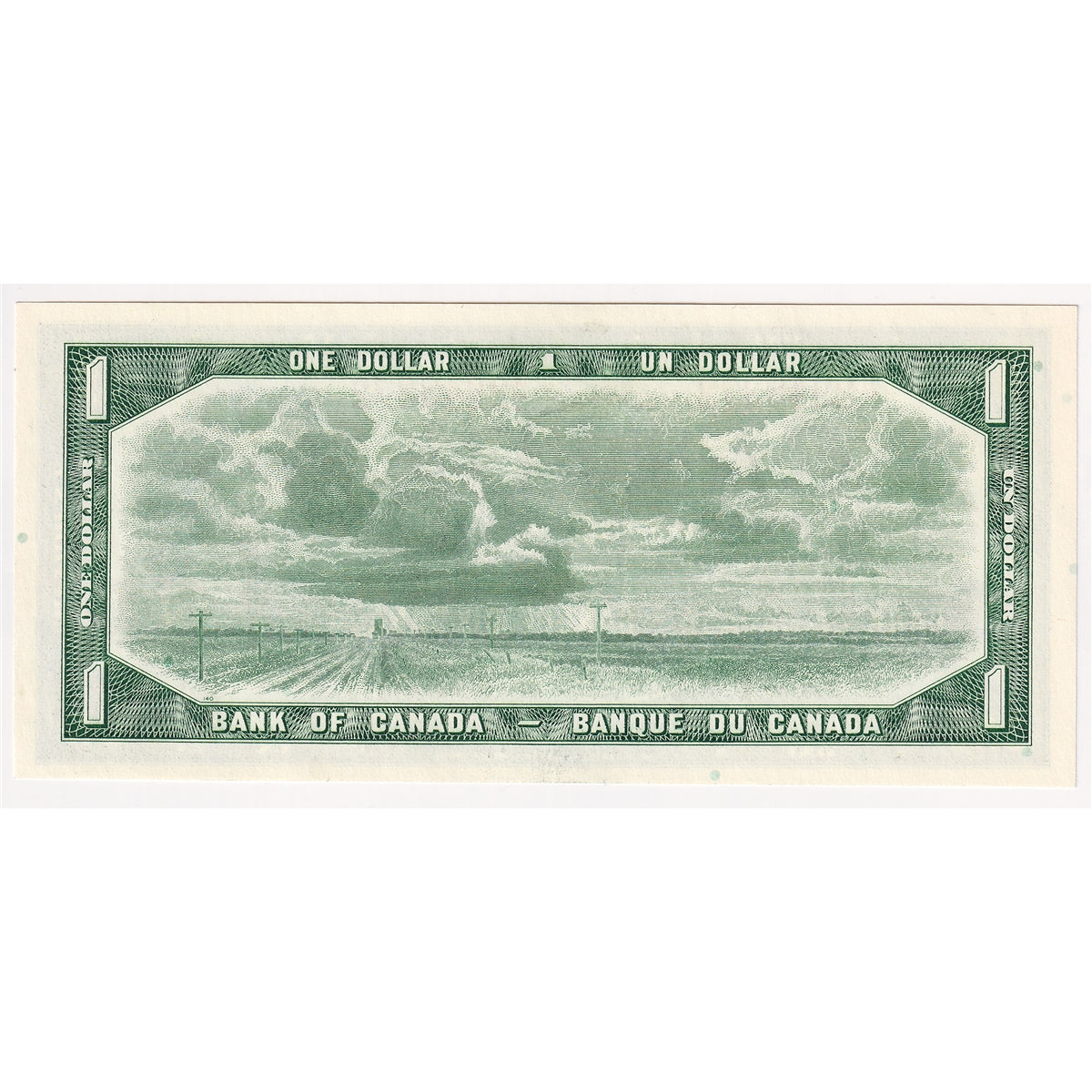 BC-37b-i 1954 Canada $1 Beattie-Rasminsky, W/Z, Uncirculated (MS60)