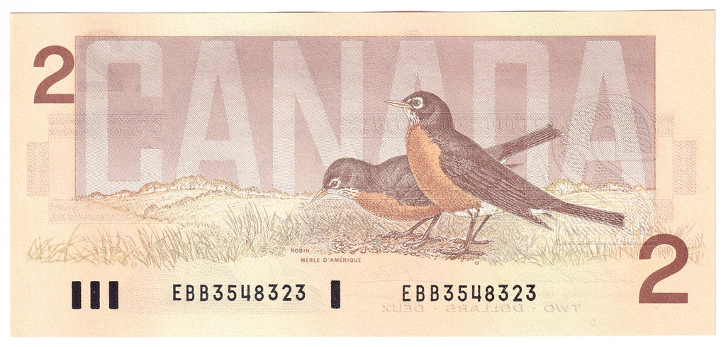 BC-55b-i 1986 Canada $2 Thiessen-Crow, EBB, Choice Uncirculated (CUNC63)