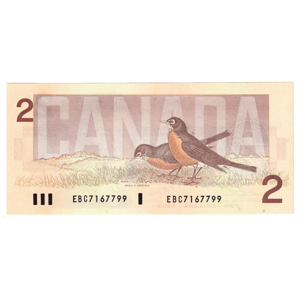 BC-55b-i 1986 Canada $2 Thiessen-Crow, EBC, Choice Uncirculated (CUNC63)