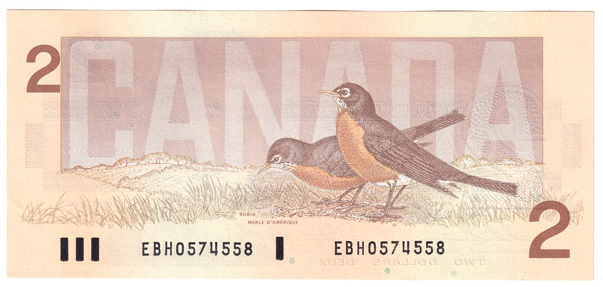 BC-55b-i 1986 Canada $2 Thiessen-Crow, EBH, Uncirculated (MS60)