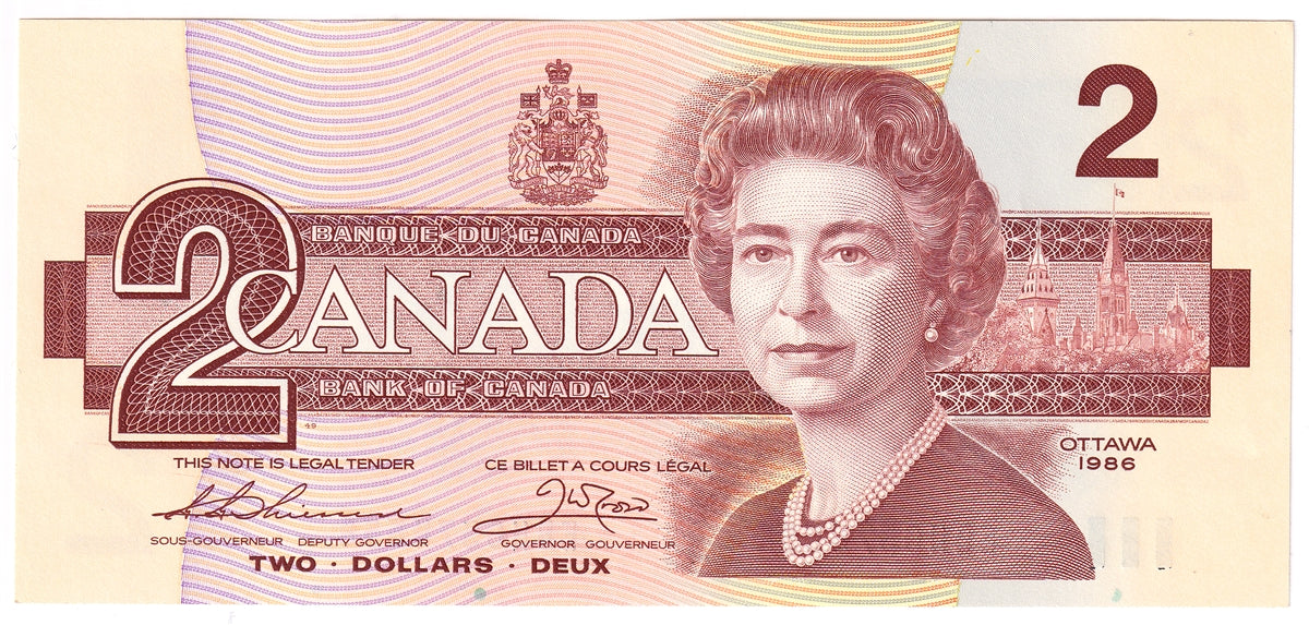 BC-55b-i 1986 Canada $2 Thiessen-Crow, EBH, Uncirculated (MS60)