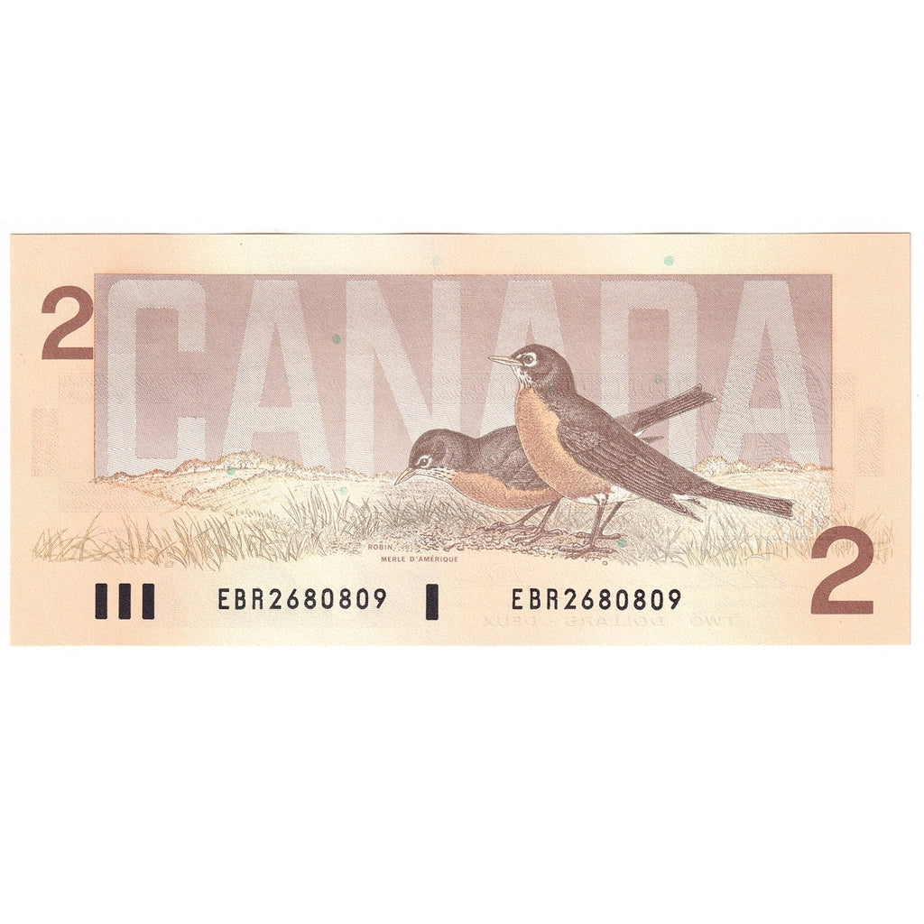 BC-55b-i 1986 Canada $2 Thiessen-Crow, EBR, Choice Uncirculated (CUNC63)