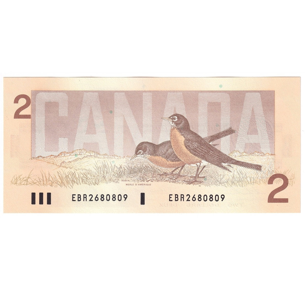 BC-55b-i 1986 Canada $2 Thiessen-Crow, EBR, Choice Uncirculated (CUNC63)
