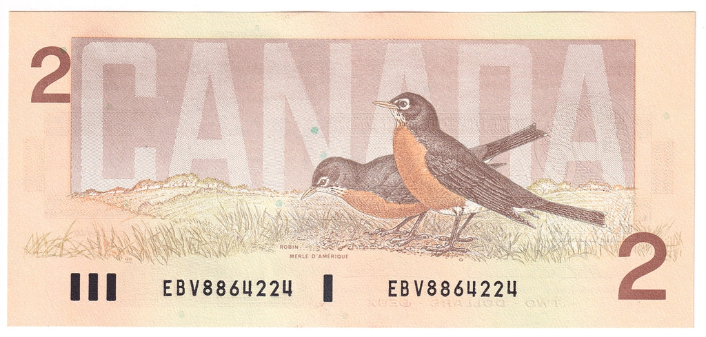 BC-55b-i 1986 Canada $2 Thiessen-Crow, EBV, Choice Uncirculated (CUNC63)