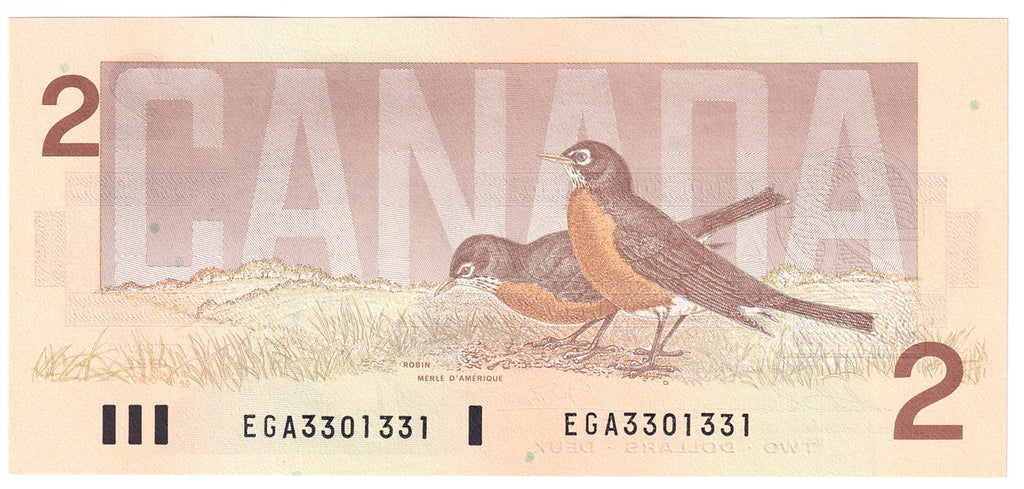 BC-55b-i 1986 Canada $2 Thiessen-Crow, EGA, Choice Uncirculated (CUNC63)