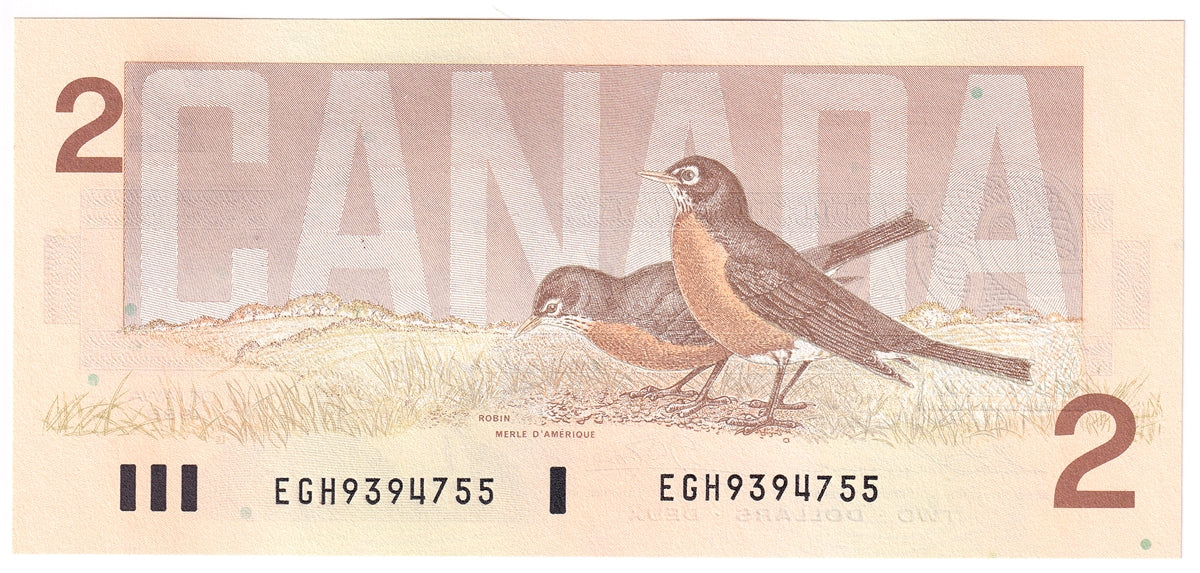 BC-55b-i 1986 Canada $2 Thiessen-Crow, EGH, Choice Uncirculated (CUNC63)