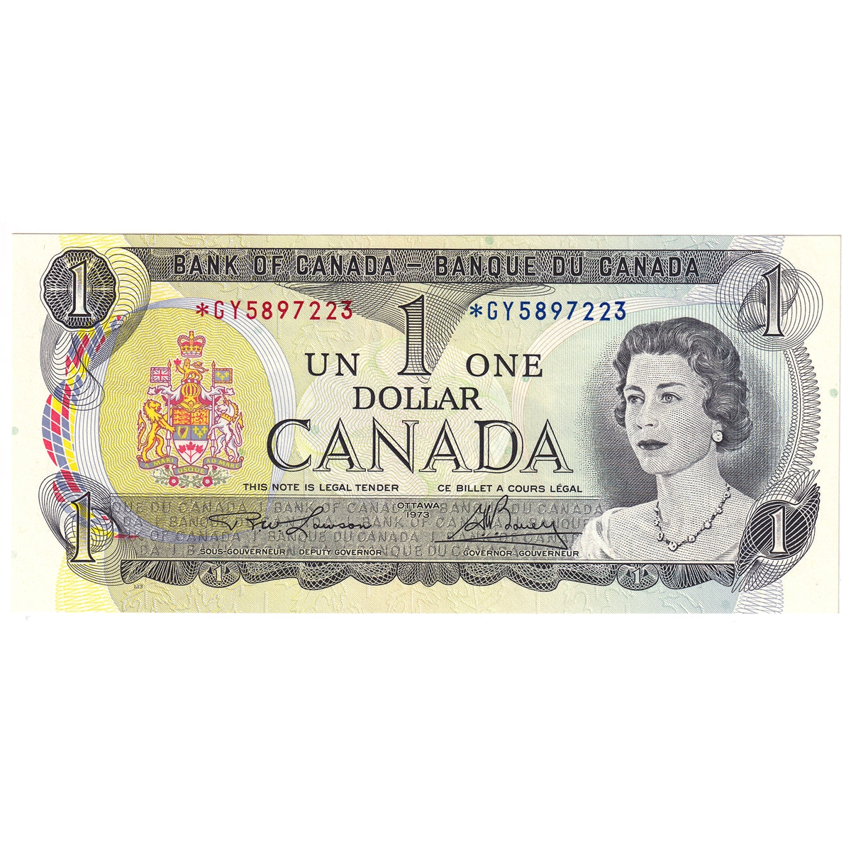BC-46aA 1973 Canada $1 Lawson-Bouey, *GY, Uncirculated (MS60)