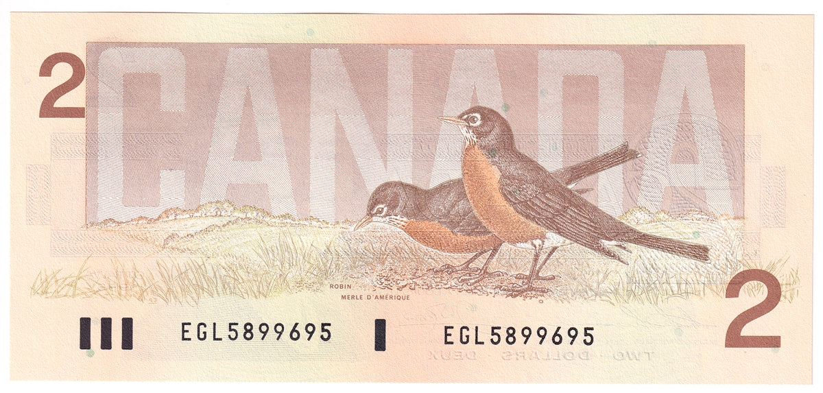 BC-55b-i 1986 Canada $2 Thiessen-Crow, EGL, Choice Uncirculated (CUNC63)