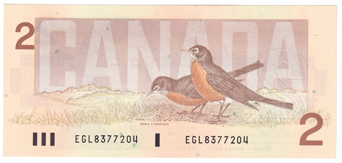 BC-55b-i 1986 Canada $2 Thiessen-Crow, EGL, Uncirculated (MS60)