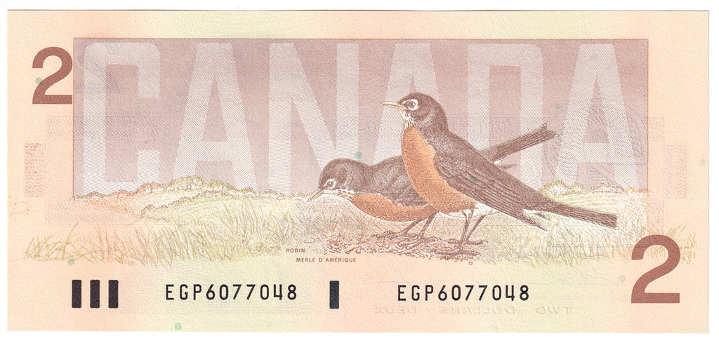 BC-55b-i 1986 Canada $2 Thiessen-Crow, EGP, Choice Uncirculated (CUNC63)