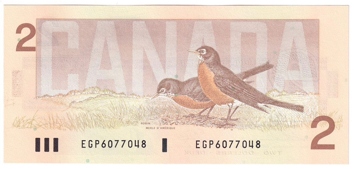 BC-55b-i 1986 Canada $2 Thiessen-Crow, EGP, Choice Uncirculated (CUNC63)