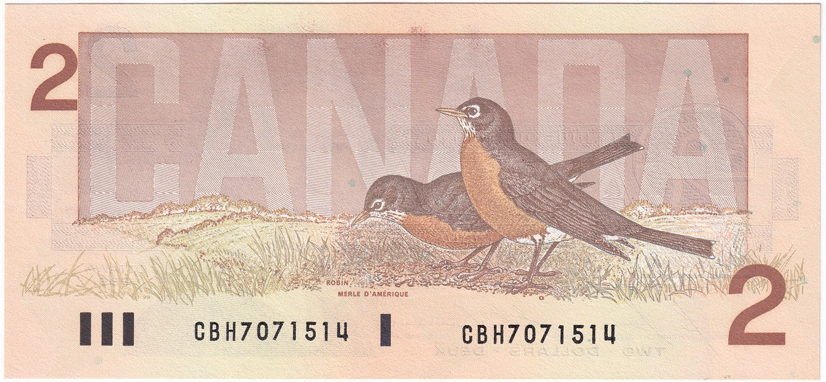 BC-55c 1986 Canada $2 Bonin-Thiessen, CBH, Choice Uncirculated (CUNC63)