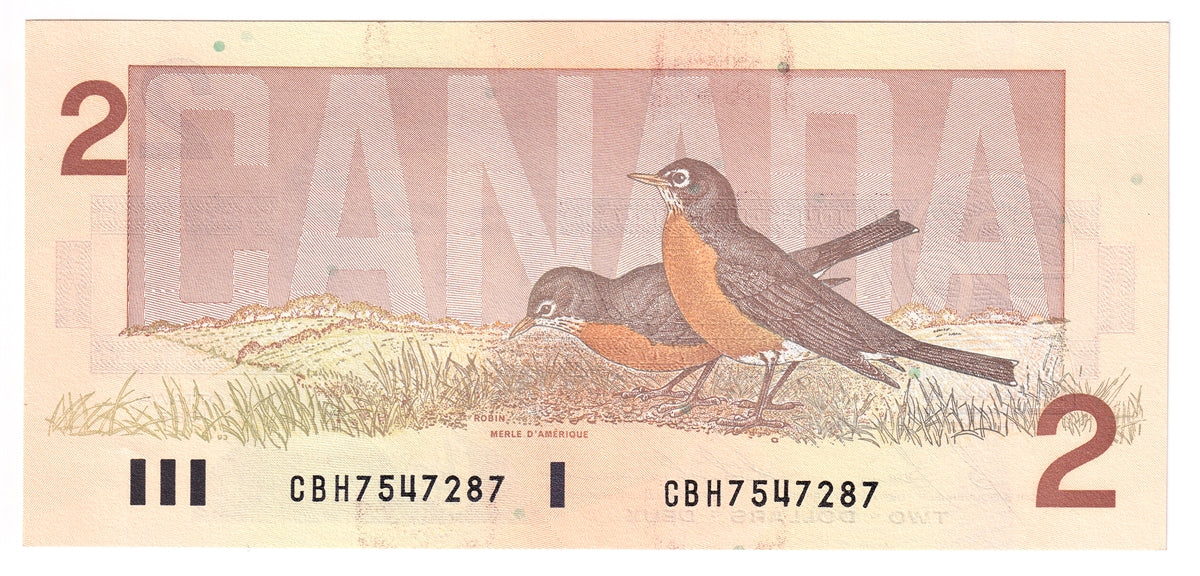 BC-55c 1986 Canada $2 Bonin-Thiessen, CBH, Uncirculated (MS60)