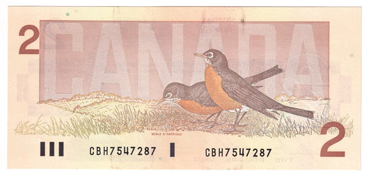 BC-55c 1986 Canada $2 Bonin-Thiessen, CBH, Uncirculated (MS60)