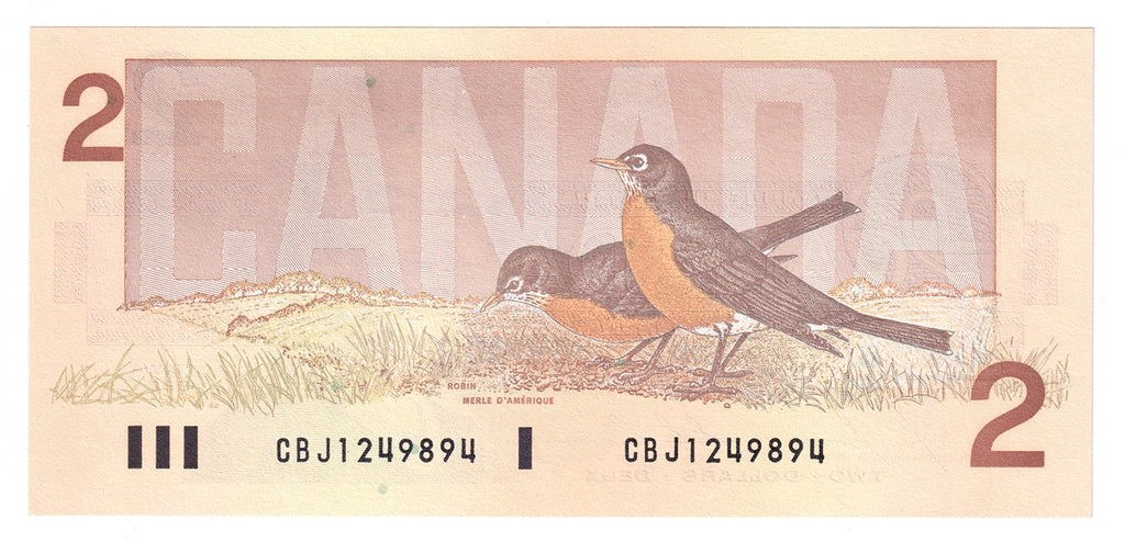 BC-55c 1986 Canada $2 Bonin-Thiessen, CBJ, Choice Uncirculated (CUNC63)