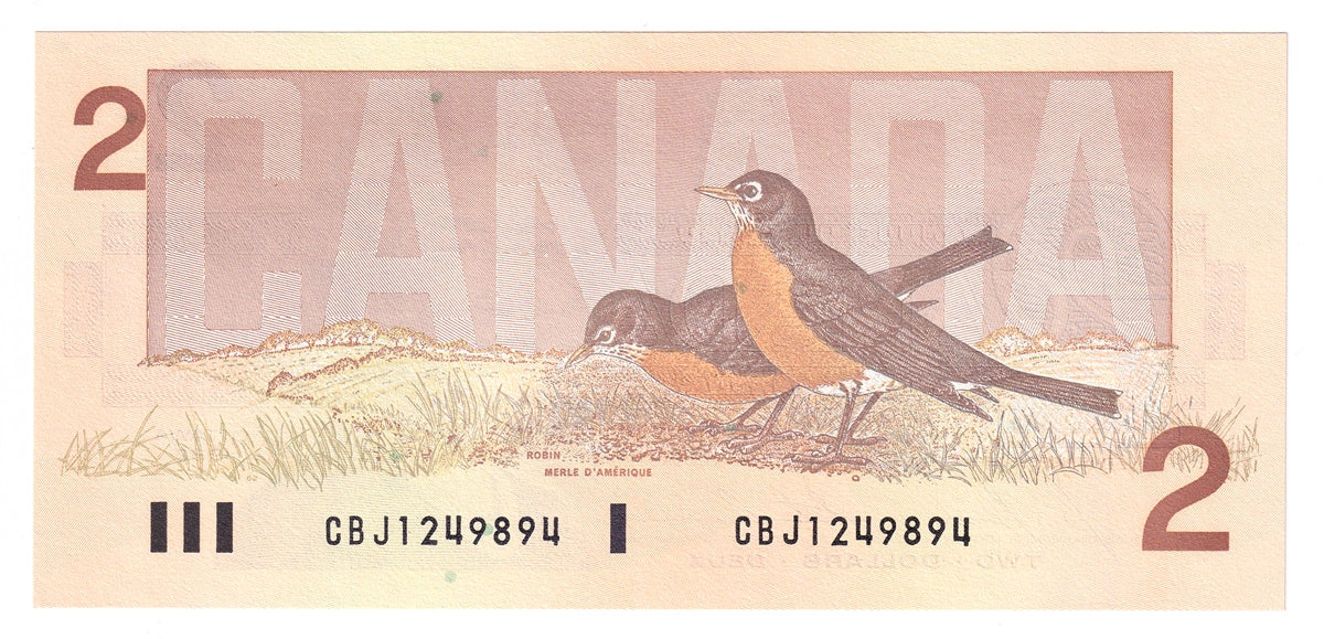 BC-55c 1986 Canada $2 Bonin-Thiessen, CBJ, Choice Uncirculated (CUNC63)