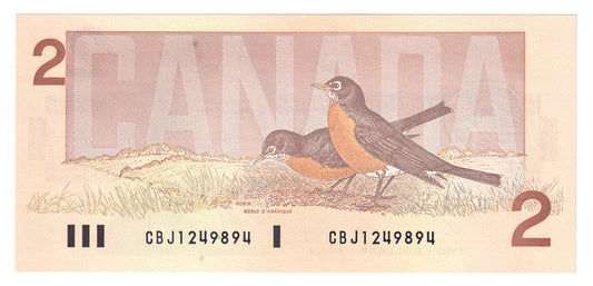 BC-55c 1986 Canada $2 Bonin-Thiessen, CBJ, Choice Uncirculated (CUNC63)