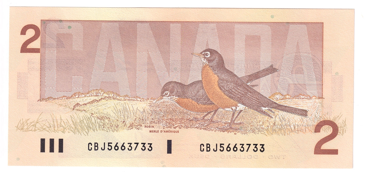BC-55c 1986 Canada $2 Bonin-Thiessen, CBJ, Uncirculated (MS60)