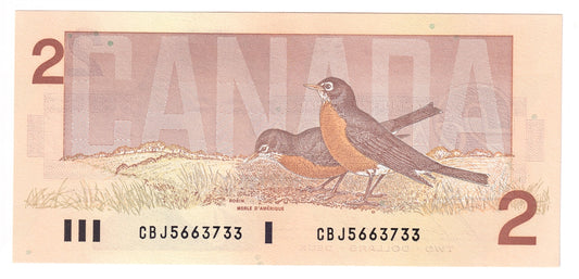 BC-55c 1986 Canada $2 Bonin-Thiessen, CBJ, Uncirculated (MS60)