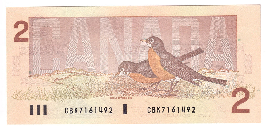 BC-55c 1986 Canada $2 Bonin-Thiessen, CBK, Choice Uncirculated (CUNC63)