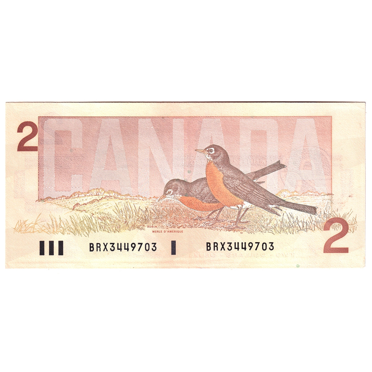 BC-55cA 1986 Canada $2 Bonin-Thiessen, BRX Circulation Issue, Extra Fine (EF40)