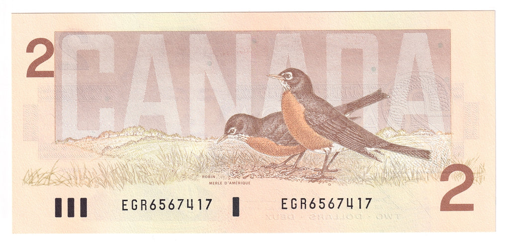 BC-55c-i 1986 Canada $2 Bonin-Thiessen, EGR, Choice Uncirculated (CUNC63)