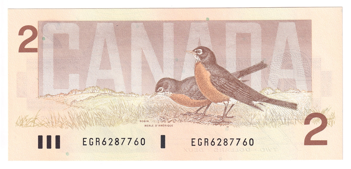 BC-55c-i 1986 Canada $2 Bonin-Thiessen, EGR, Uncirculated (MS60)