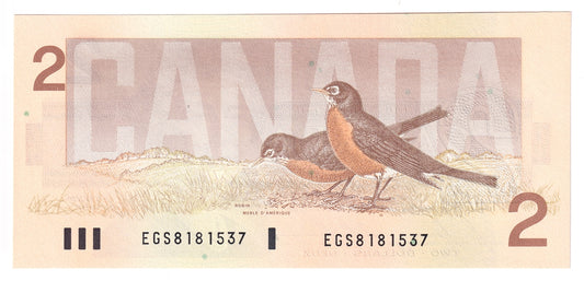 BC-55c-i 1986 Canada $2 Bonin-Thiessen, EGS, Choice Uncirculated (CUNC63)