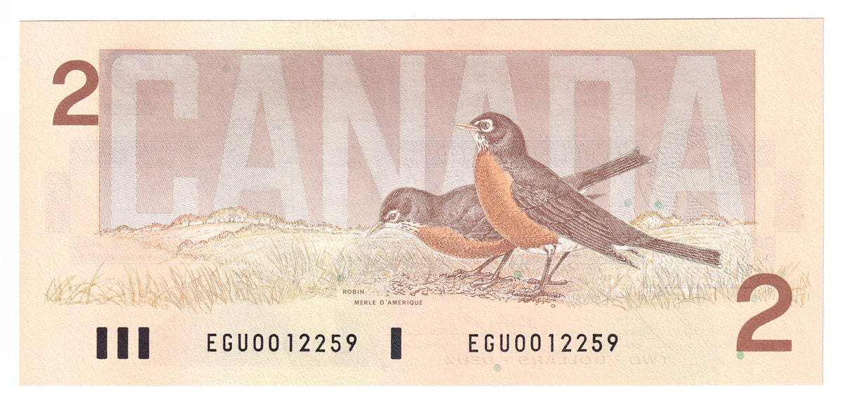 BC-55c-i 1986 Canada $2 Bonin-Thiessen, EGU, Choice Uncirculated (CUNC63)