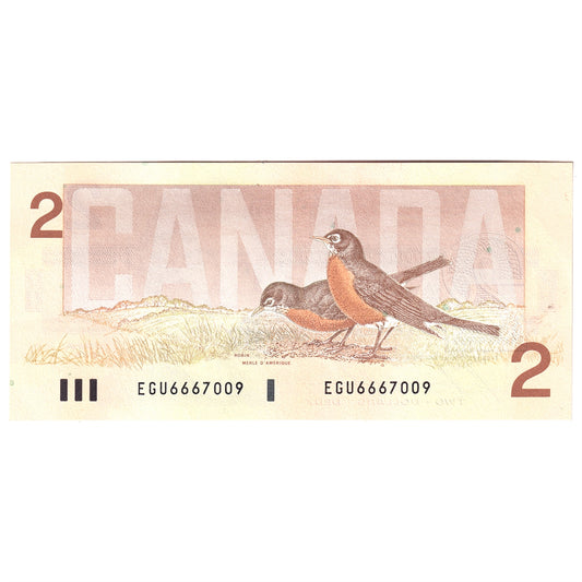 BC-55c-i 1986 Canada $2 Bonin-Thiessen, EGU, Uncirculated (MS60)