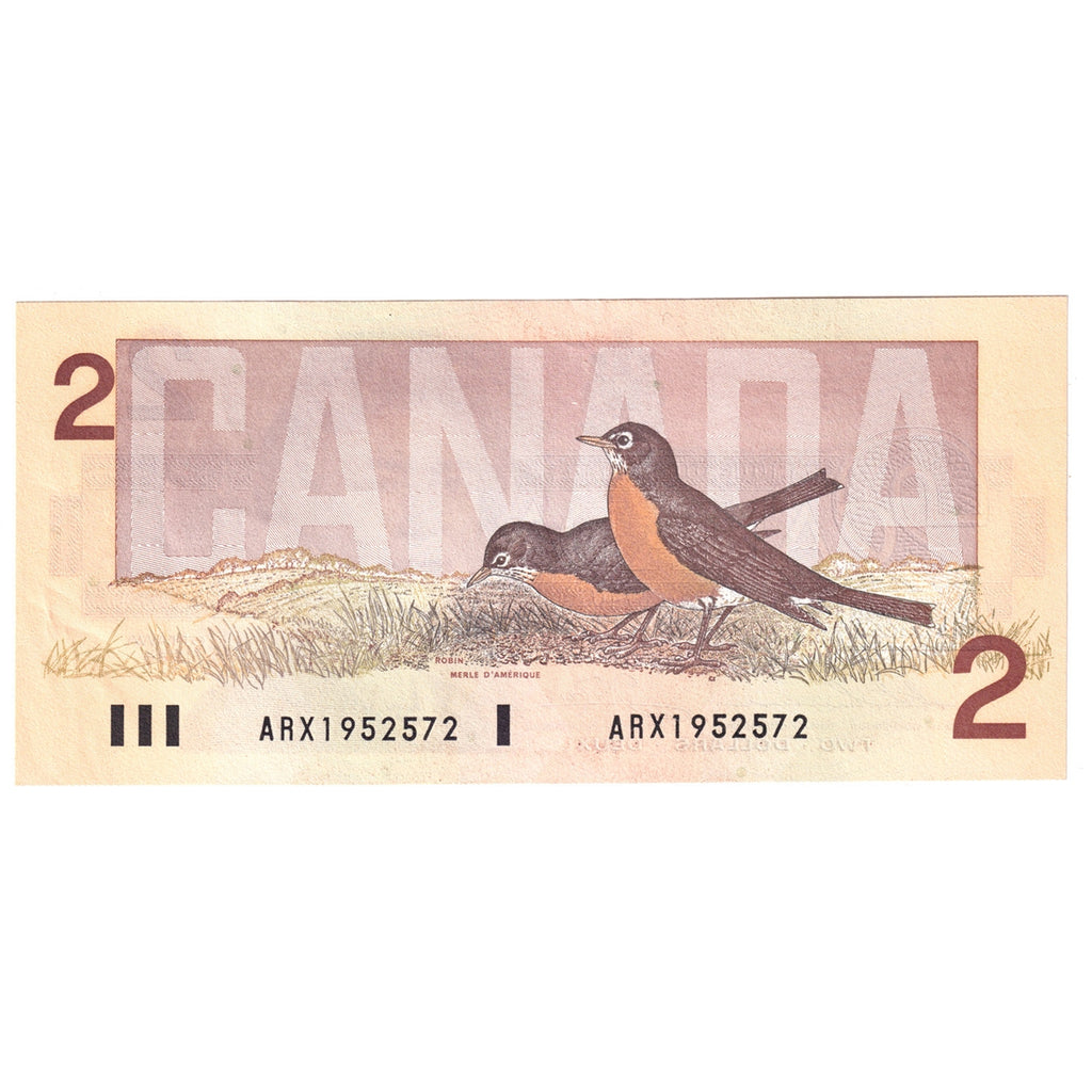 BC-55bA 1986 Canada $2 Thiessen-Crow, ARX Above 1.4M, Almost Uncirculated (AU50)