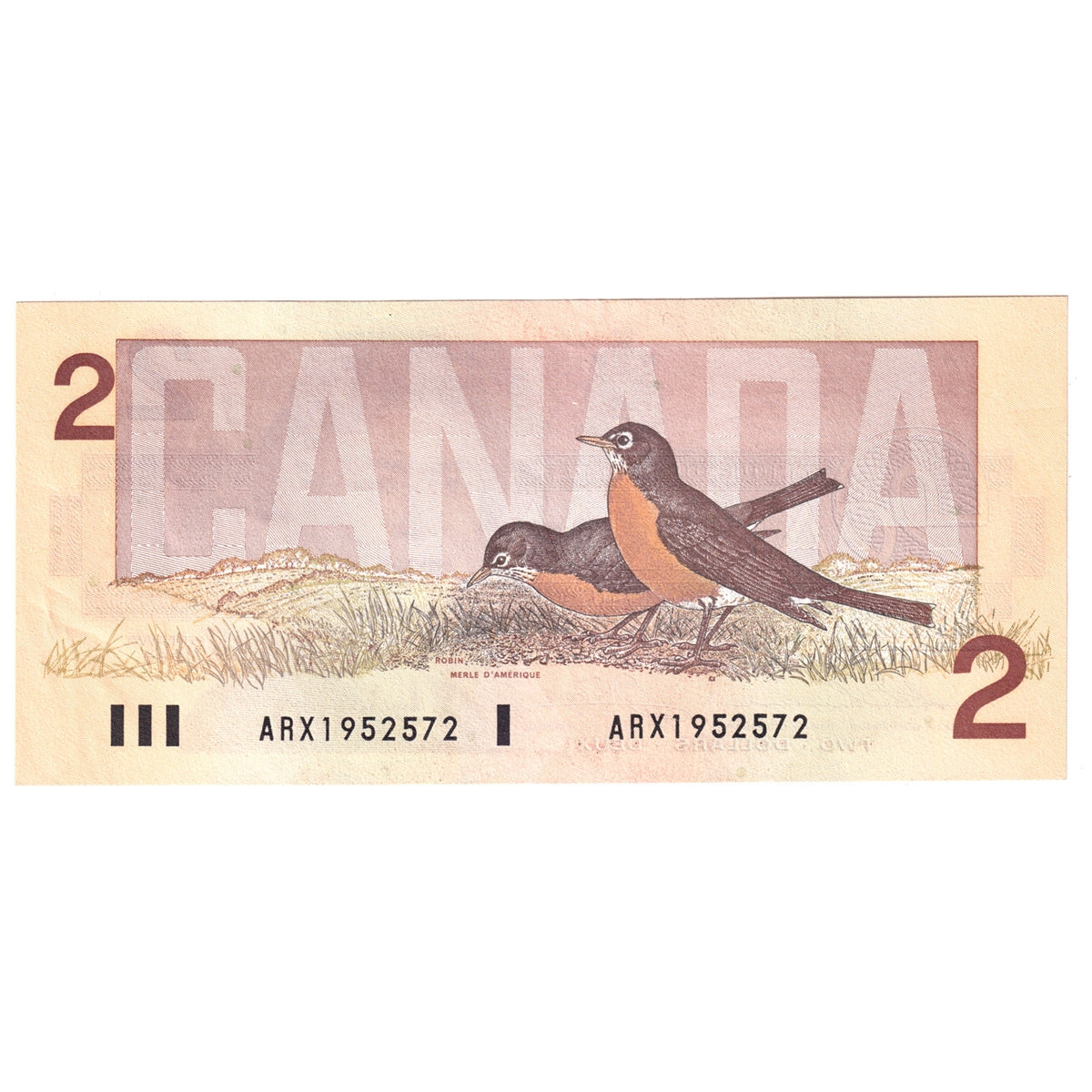 BC-55bA 1986 Canada $2 Thiessen-Crow, ARX Above 1.4M, Almost Uncirculated (AU50)